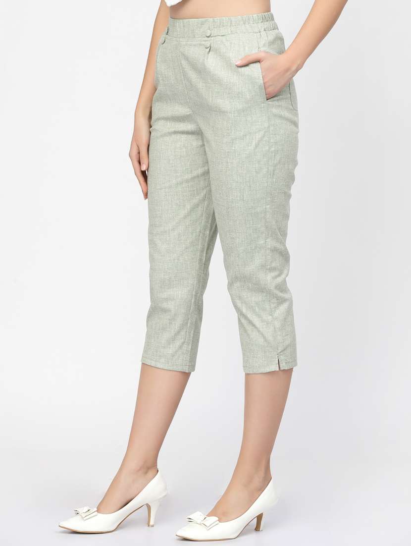 women solid cigarette pant  - 19608743 -  Standard Image - 1