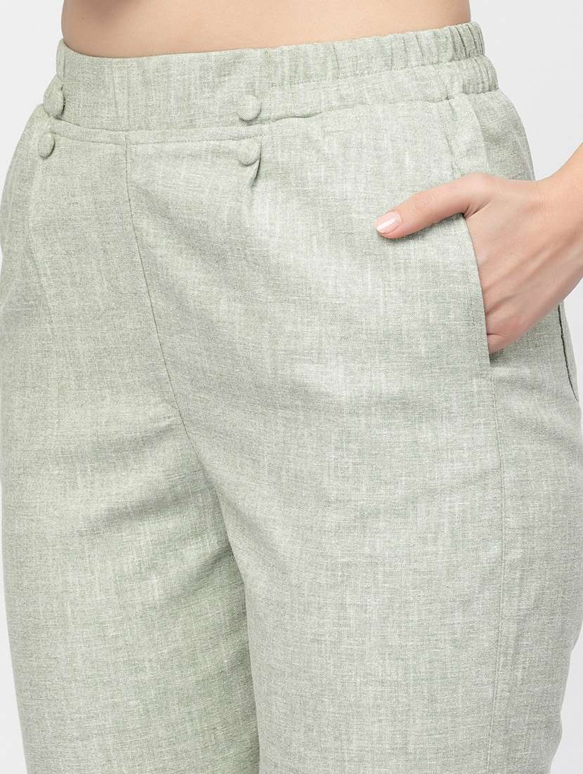women solid cigarette pant  - 19608743 -  Standard Image - 4