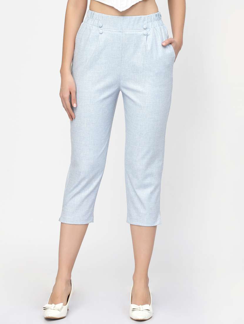 women solid cigarette pant 