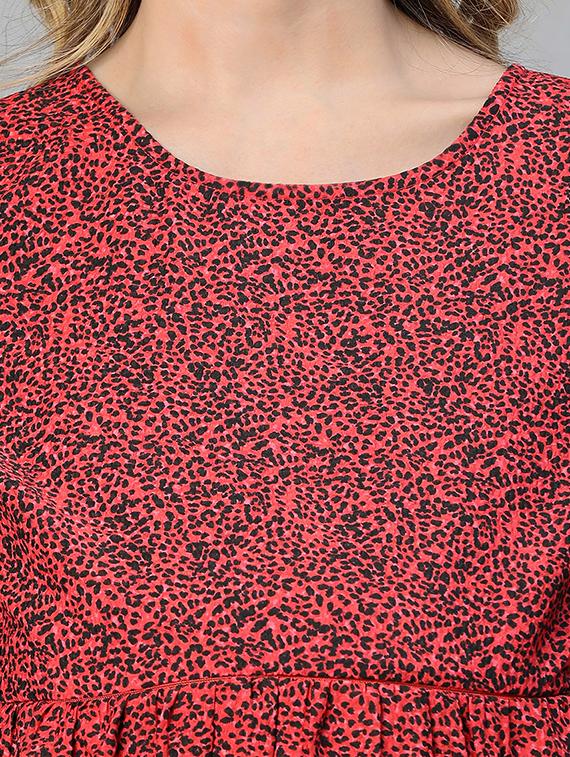 red animal printed maternity wear dress - 19608757 - Standard Image - 4