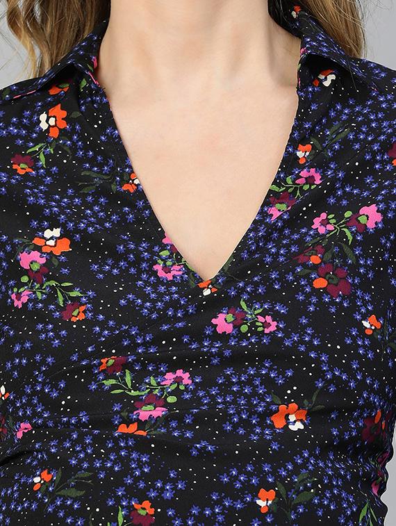 black floral printed maternity wear dress - 19608762 - Standard Image - 4
