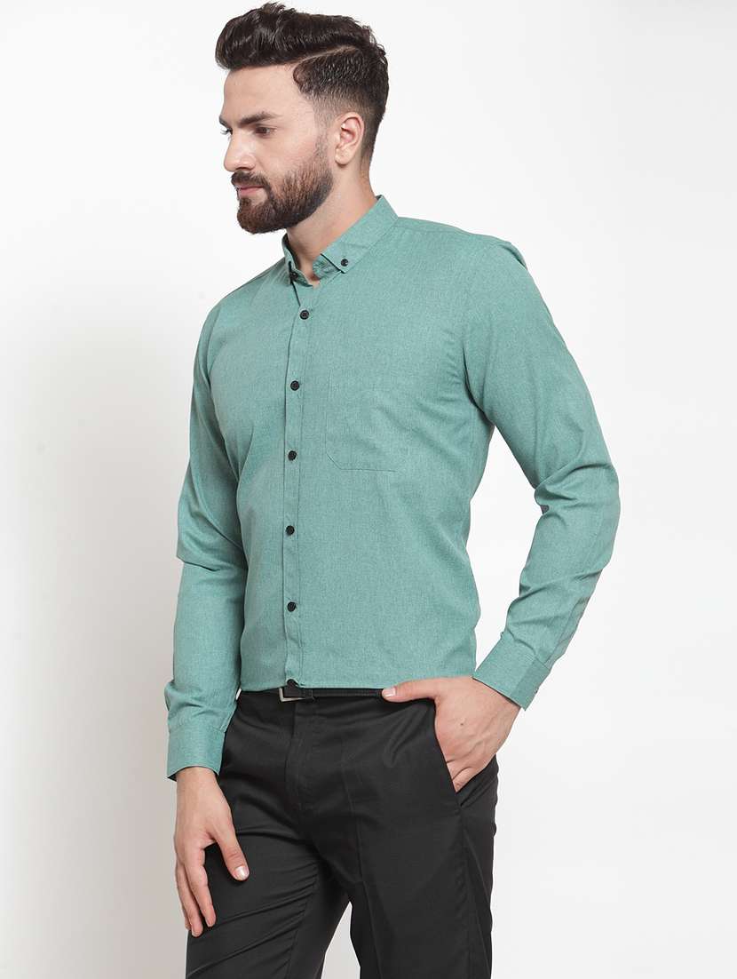 mens solids formal shirt - 19608844 -  Standard Image - 1