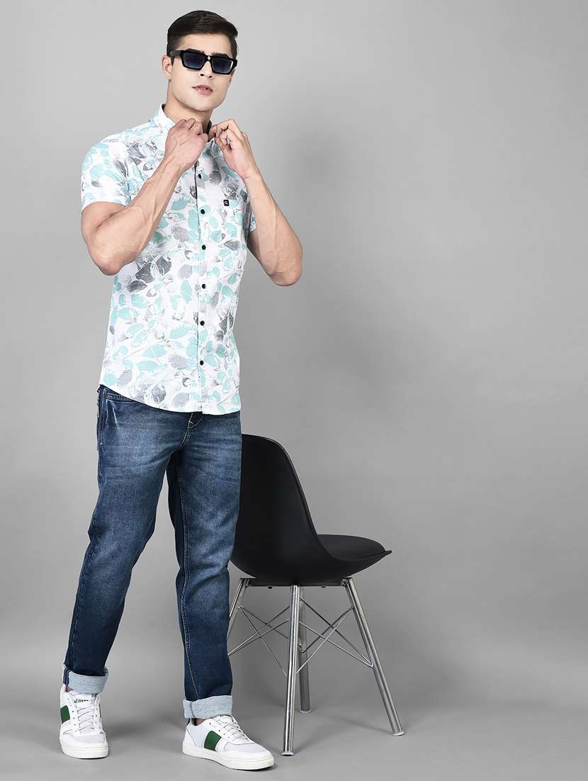 mens leaf print casual shirt - 19608872 -  Standard Image - 4