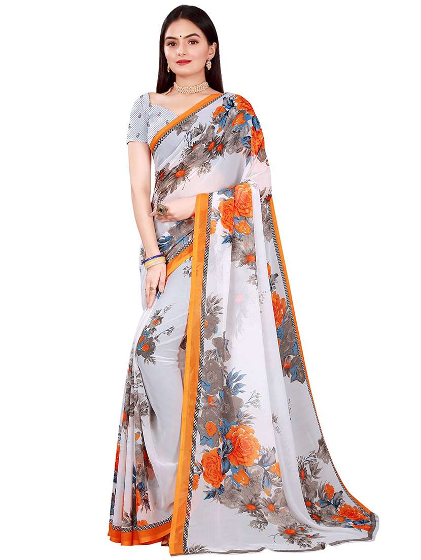 pack of 2 printed combo saree with blouse - 19613655 -  Standard Image - 1
