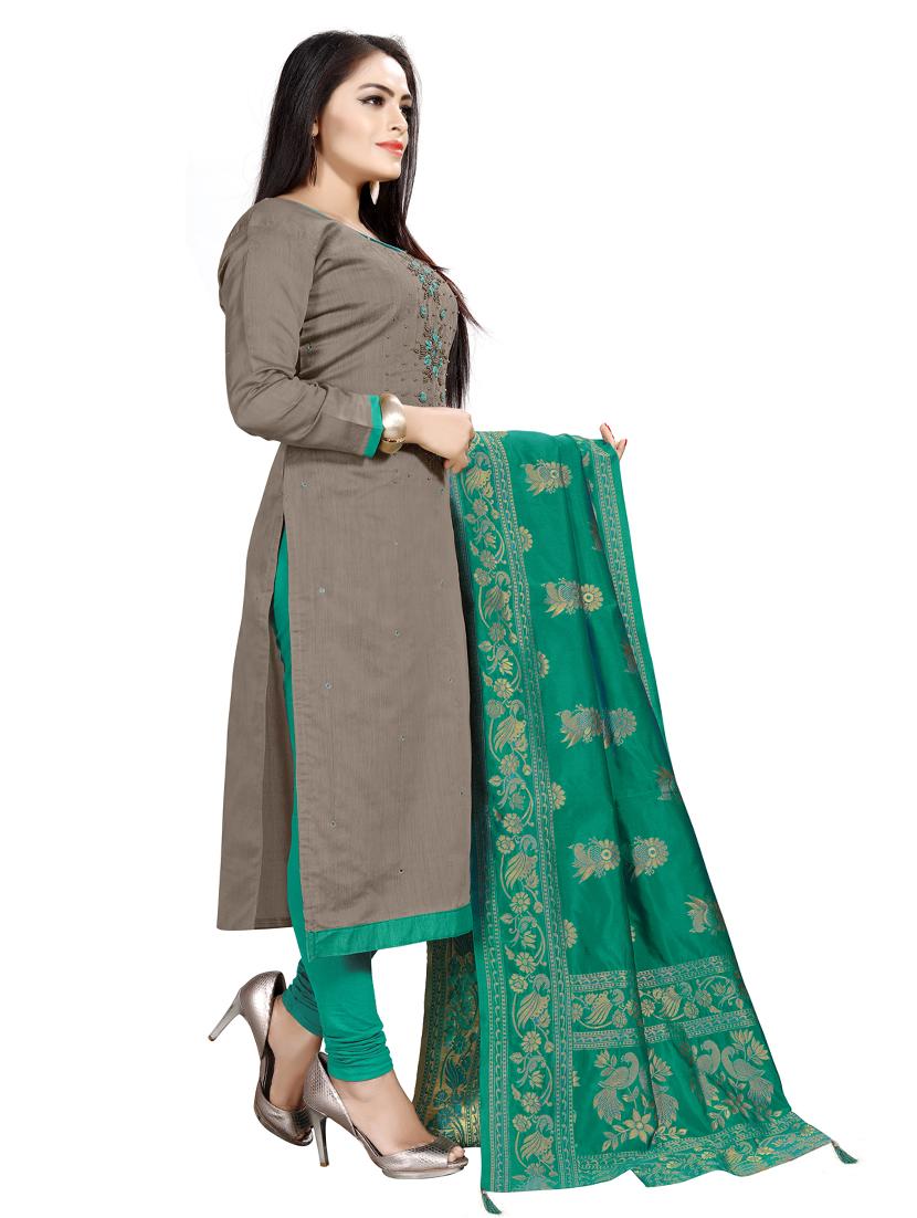 embroidered unstitched suit - 19614224 -  Standard Image - 1