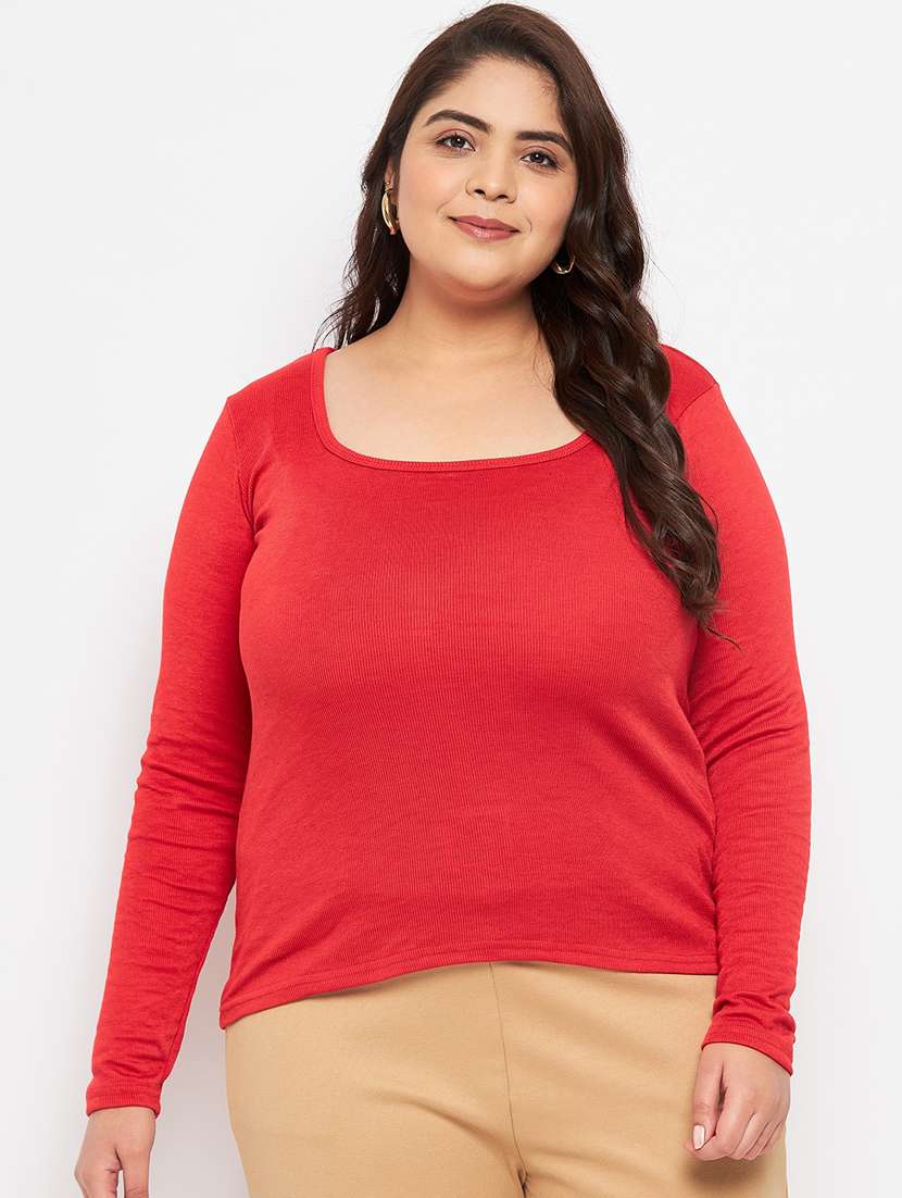 women's straight round neck top
