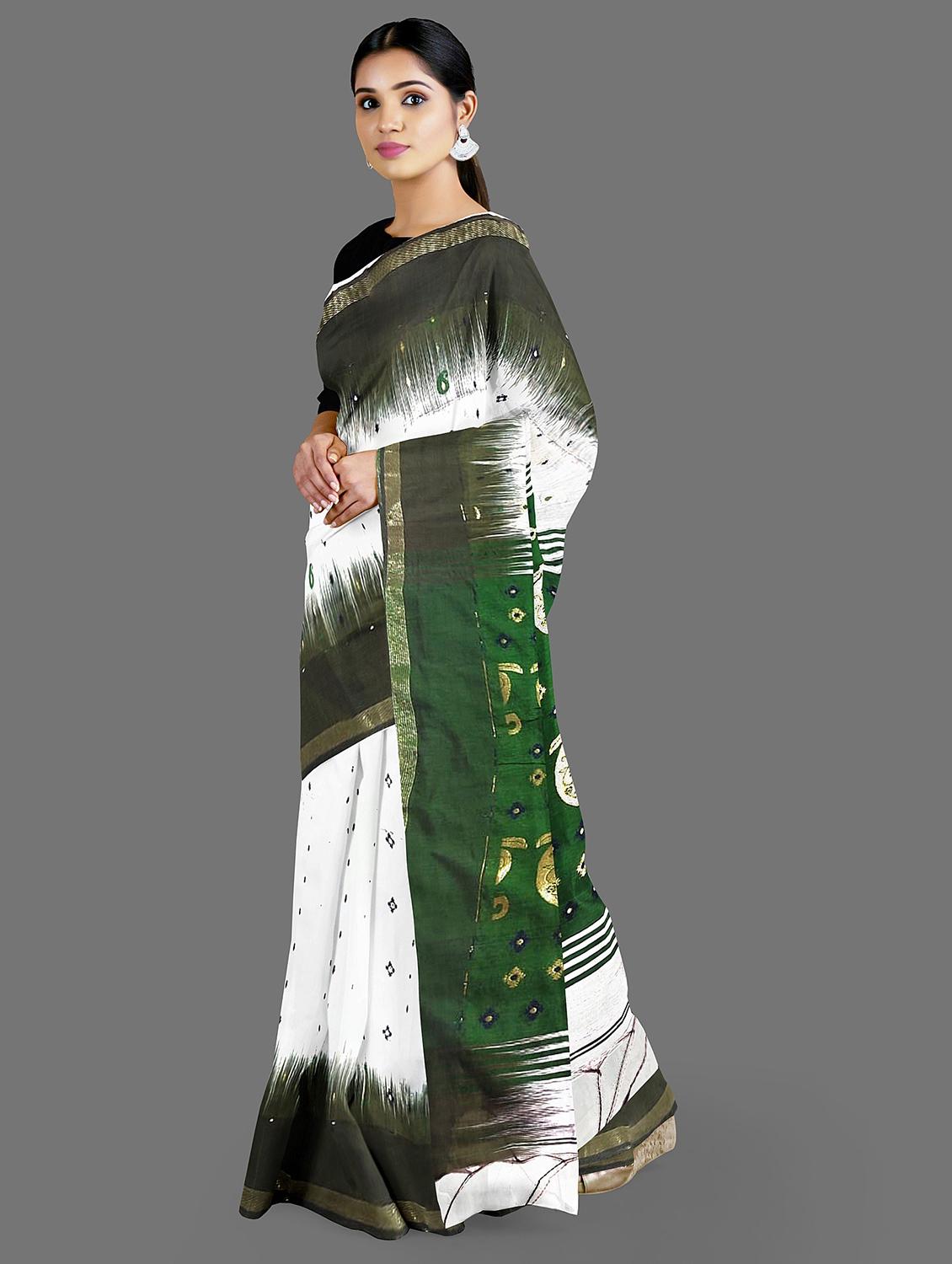 women self design handloom saree with blouse - 19615341 - Standard Image - 1