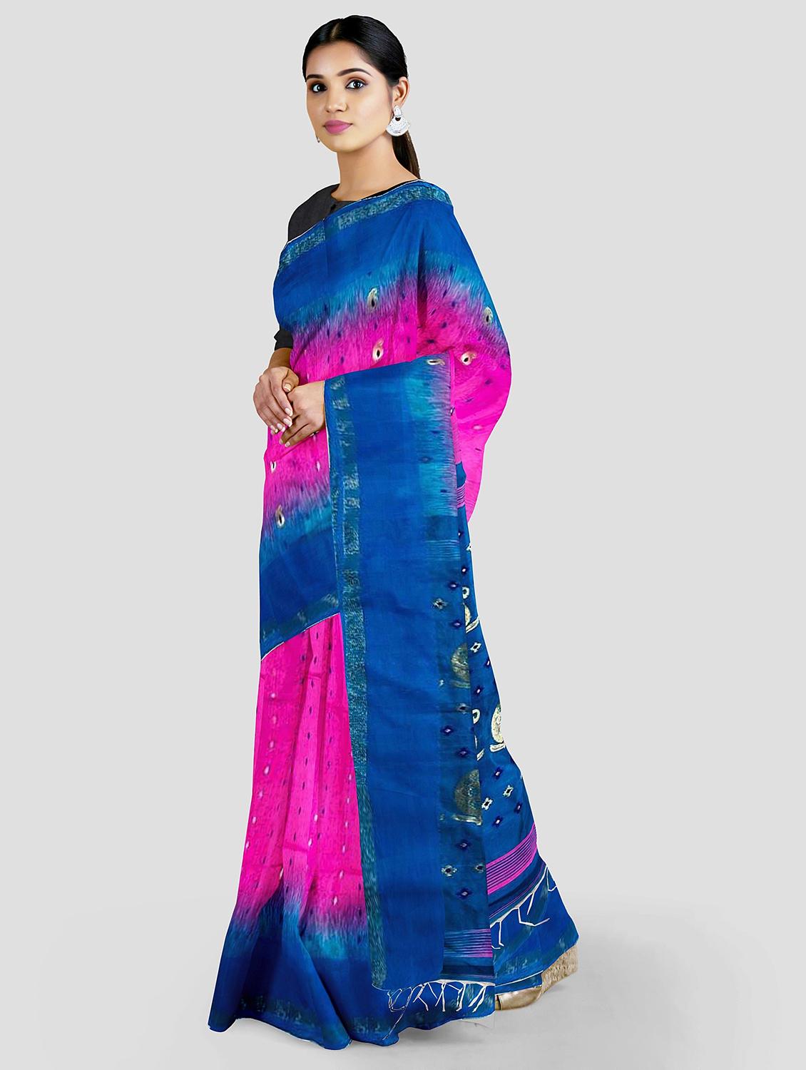 women's printed pink colored saree - 19615352 - Standard Image - 1