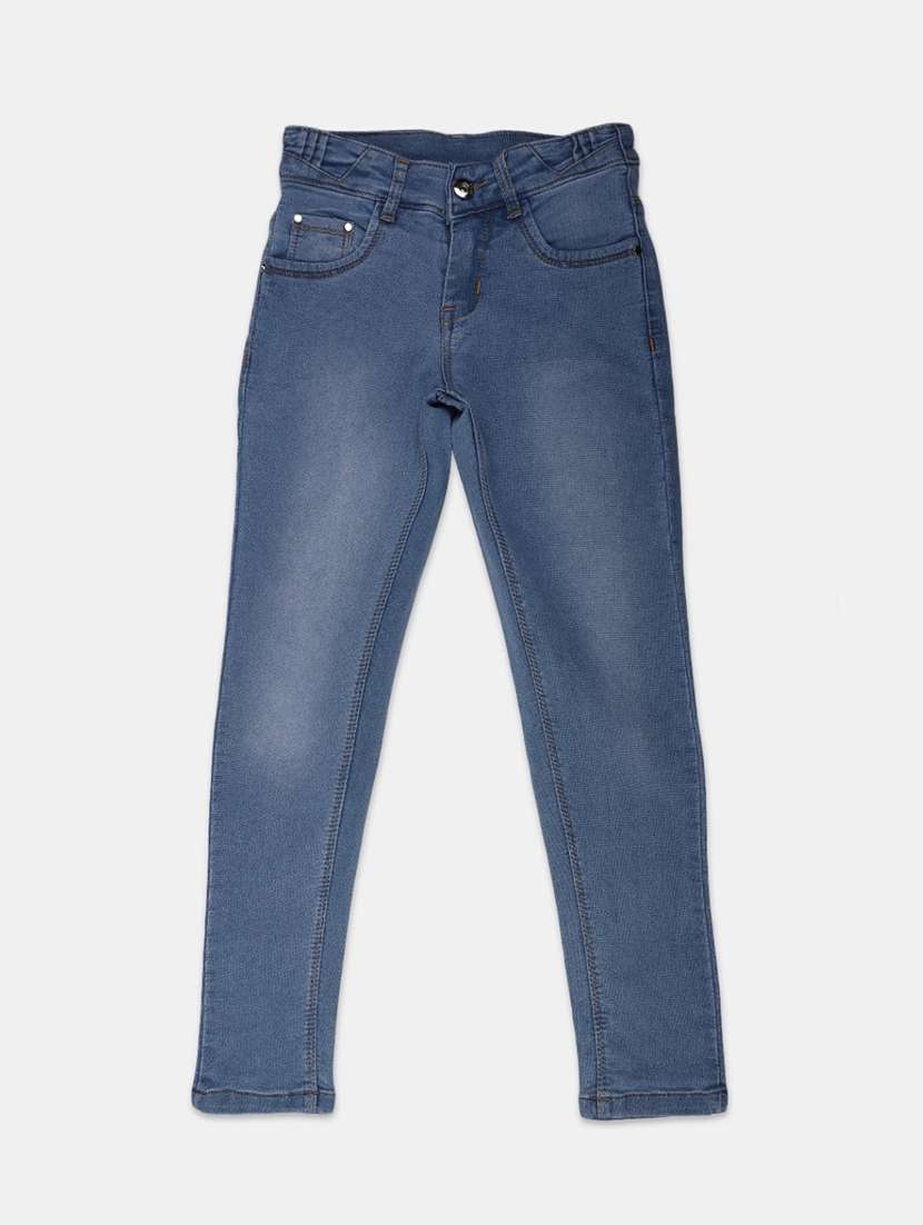 girls solid slim fit jeans
