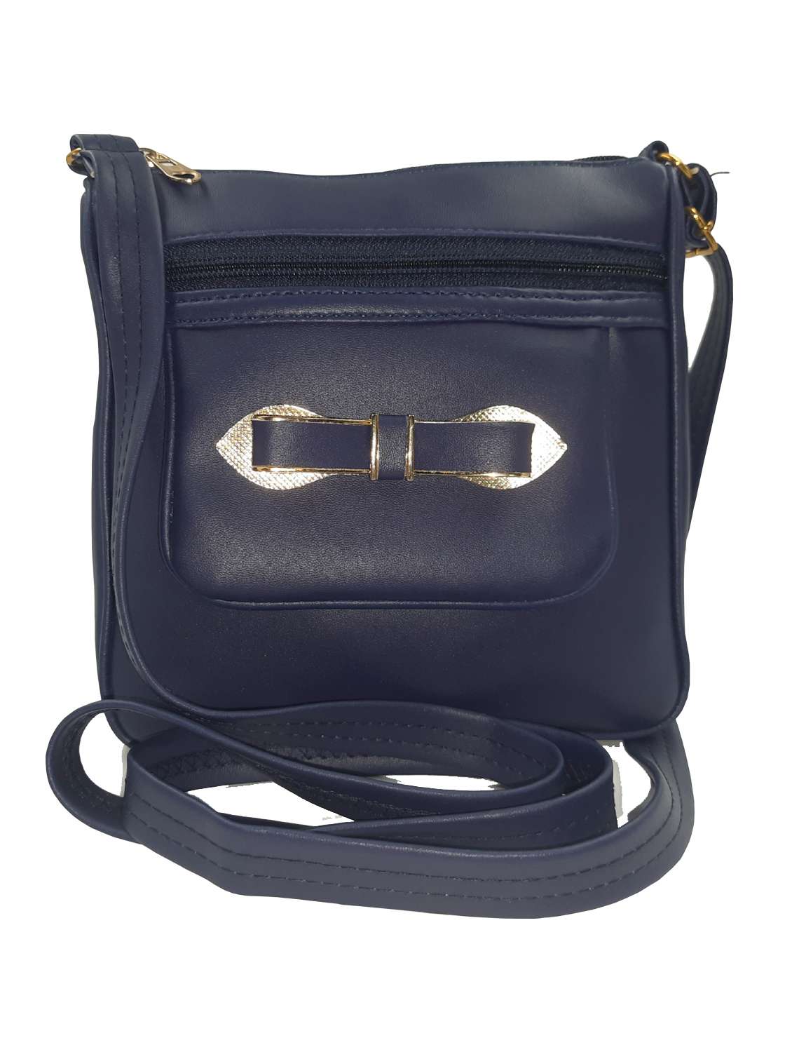 navy blue leatherette sling bag - 19616182 - Zoom Image - 0