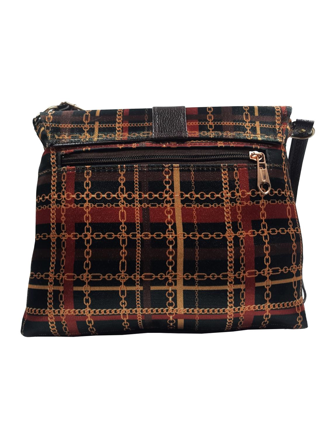 black printed leatherette sling bag - 19616185 -  Standard Image - 1
