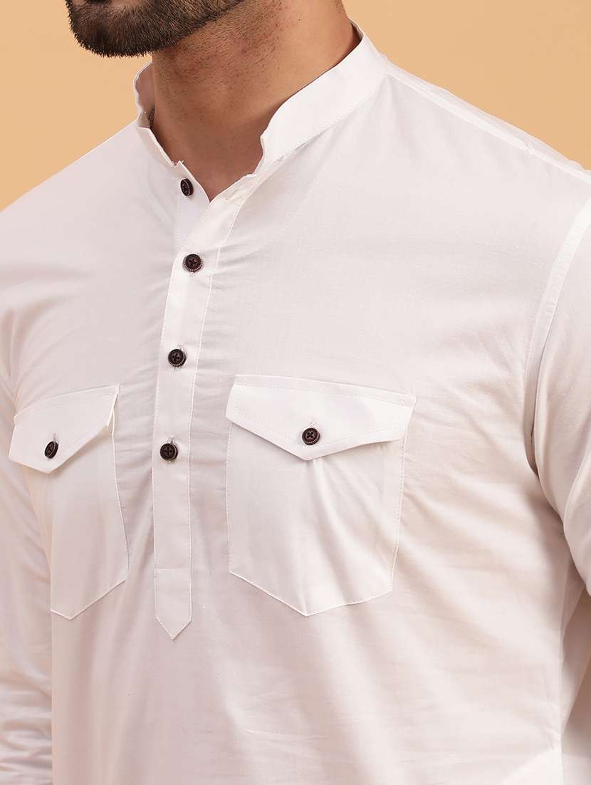 men solid dhoti kurta ethnic wear set - 19616354 - Standard Image - 4