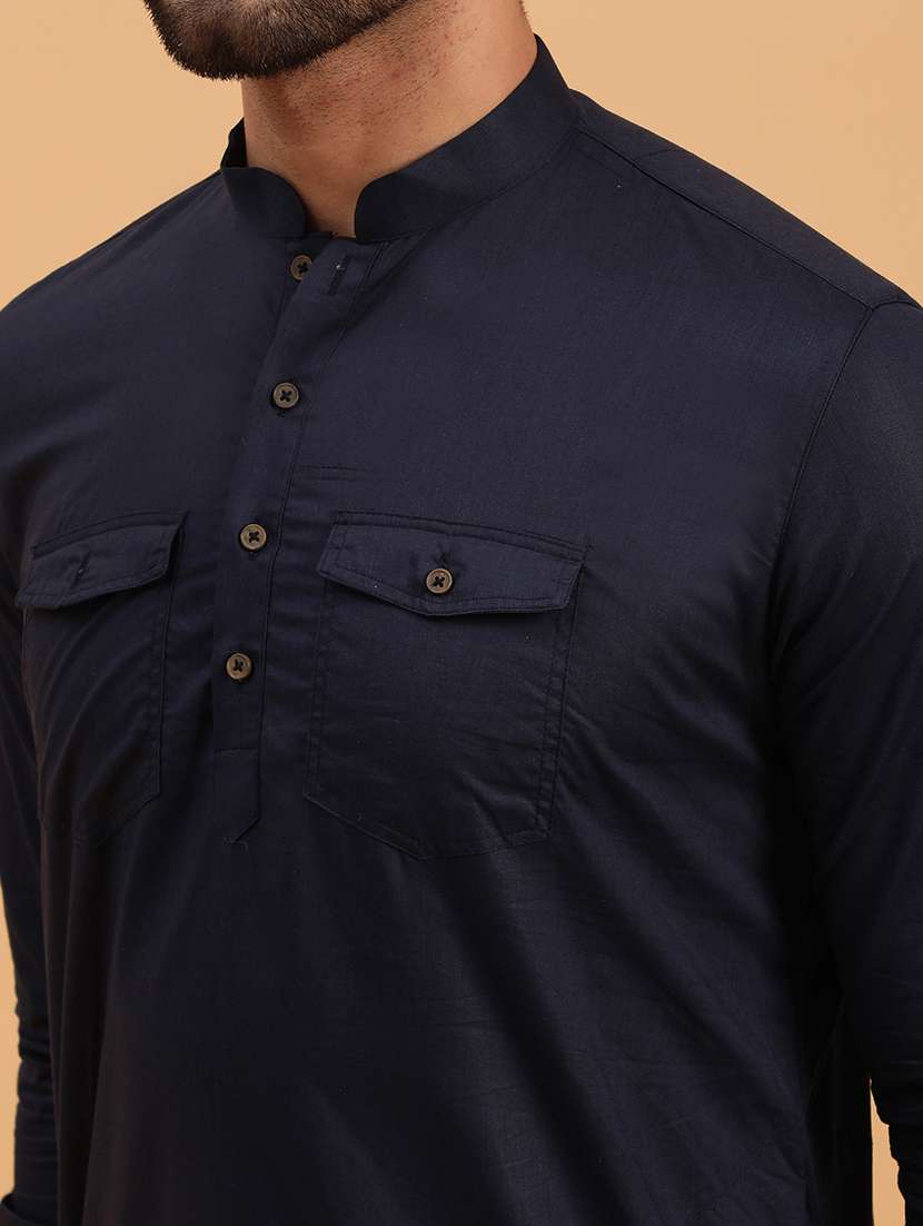 men solid dhoti kurta ethnic wear set - 19616358 - Standard Image - 4