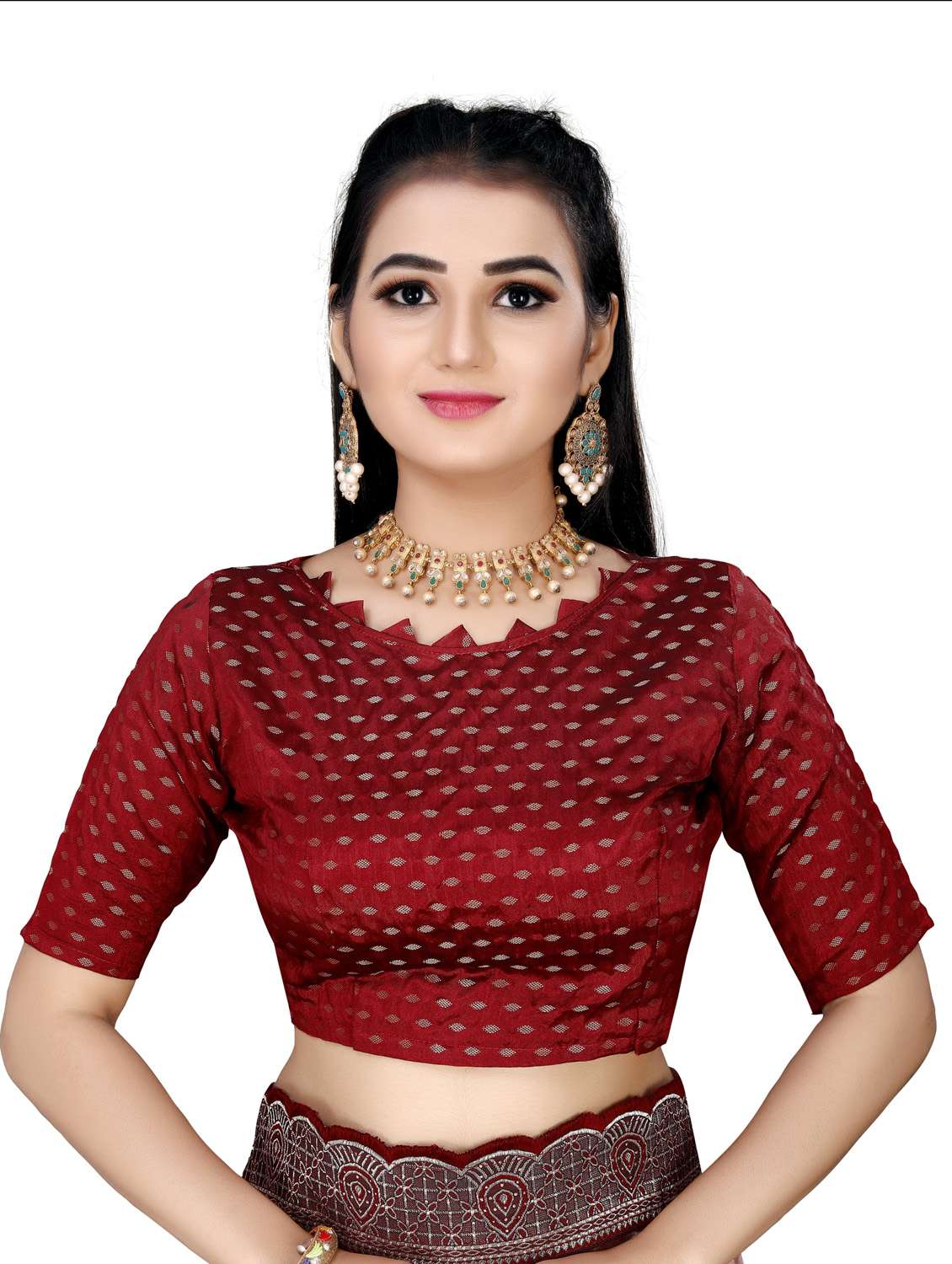 solid bordered saree with blouse - 19616360 - Standard Image - 4
