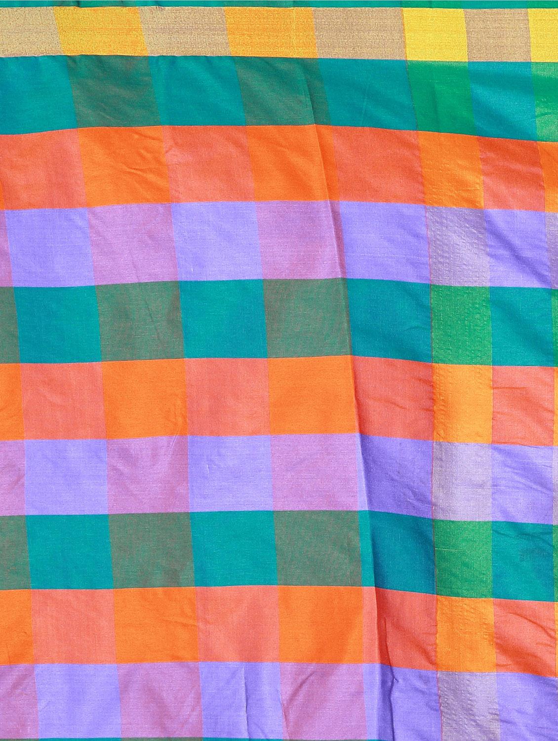 checked printed saree - 19616471 - Standard Image - 4