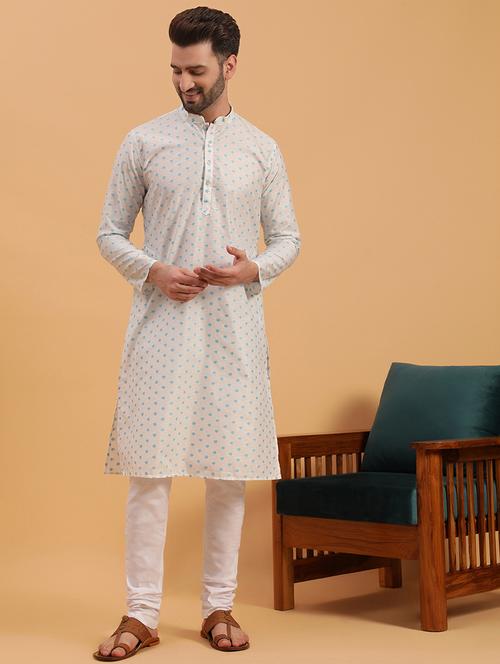 men self design kurta churidar ethnic wear set - 19616524 - Standard Image - 0