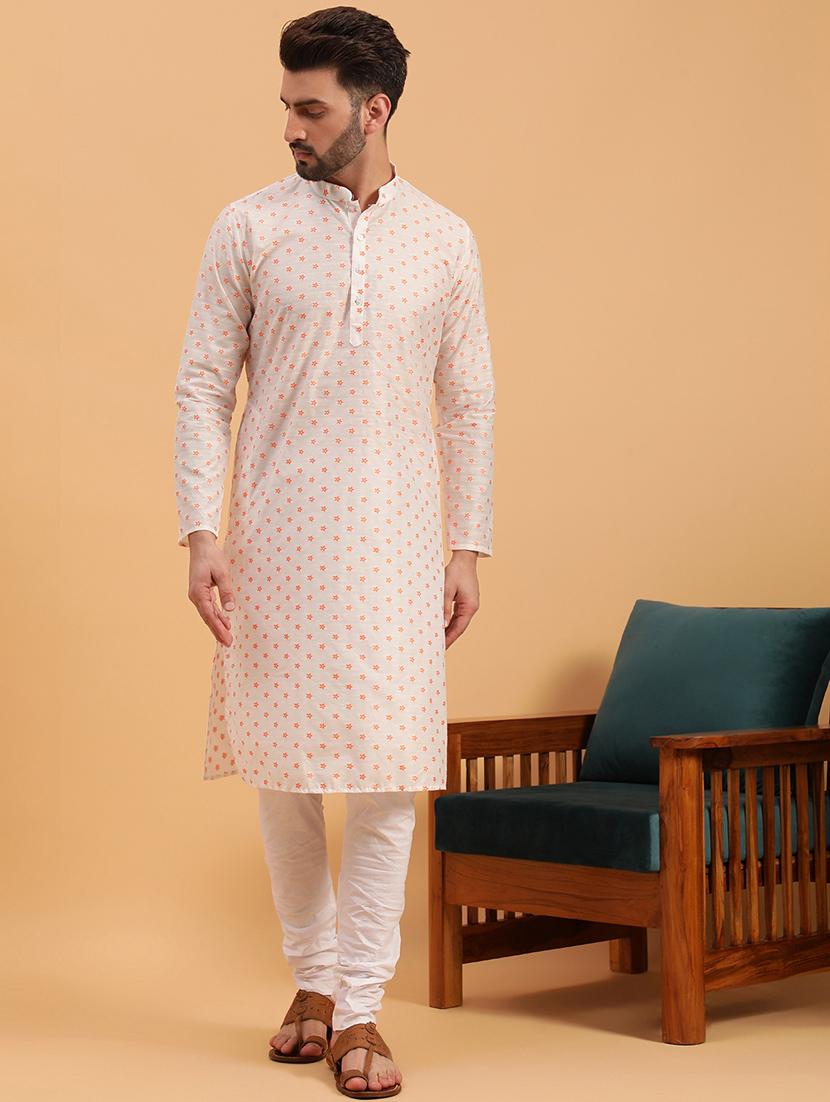 men self design kurta churidar ethnic wear set - 19616526 - Zoom Image - 0