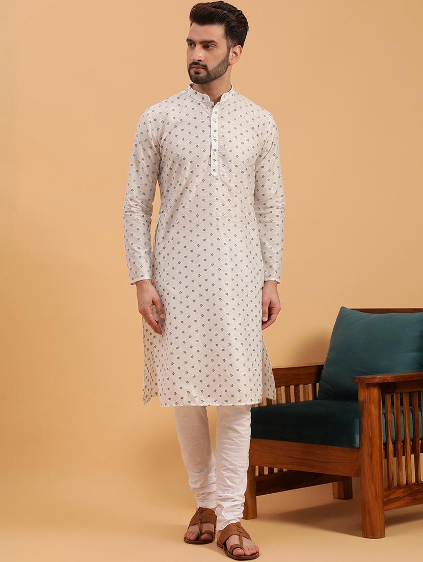 men embroidered kurta churidar ethnic wear set - 19616528 -  Zoom Image - 0