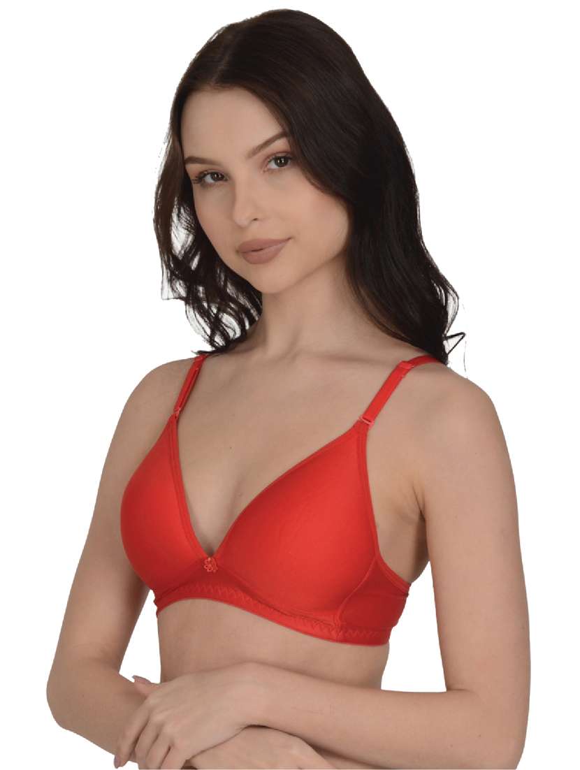 red cotton plunge bra - 19616684 -  Standard Image - 1