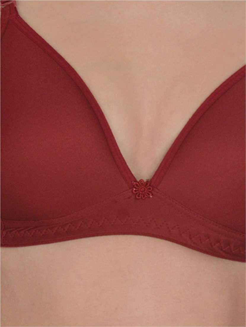 purple cotton plunge bra - 19616685 -  Standard Image - 4