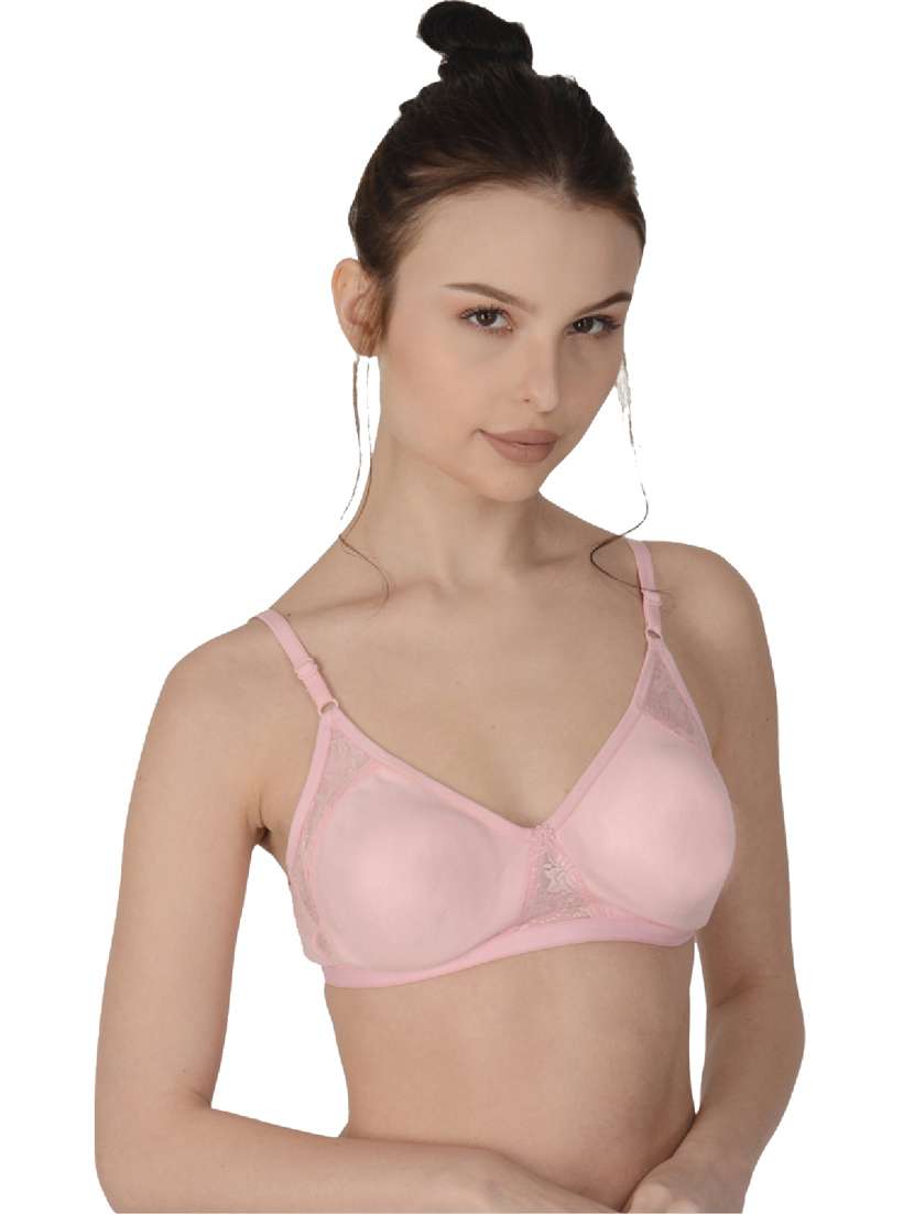 pink cotton regular bra - 19616692 - Standard Image - 1