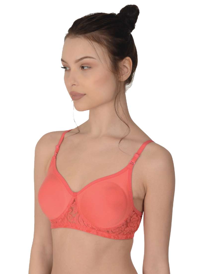 orange cotton regular bra - 19616697 - Standard Image - 1