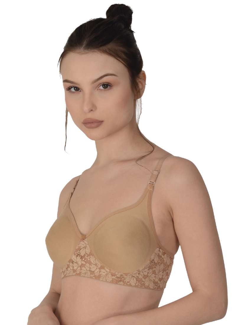 beige cotton regular bra - 19616698 - Standard Image - 1