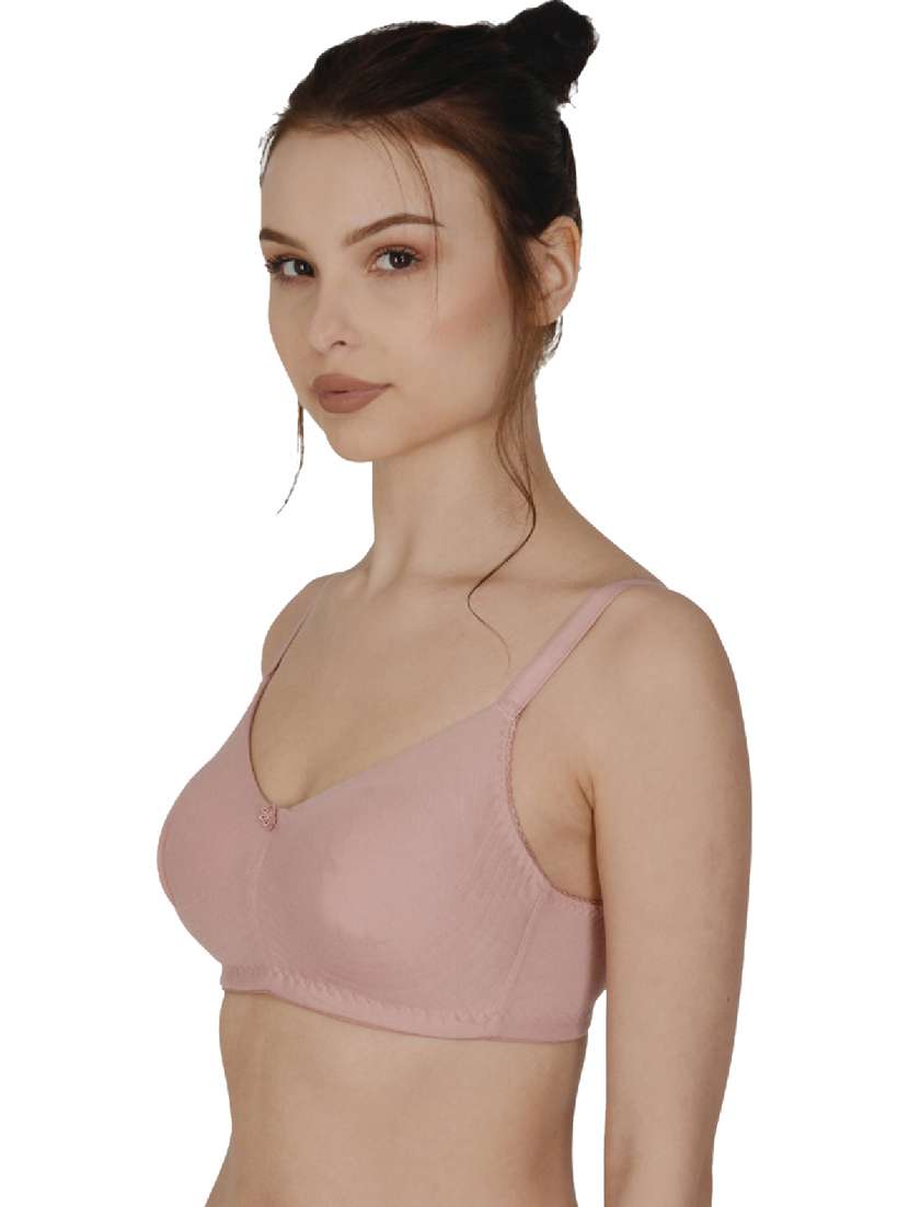pink cotton regular bra - 19616700 -  Standard Image - 1
