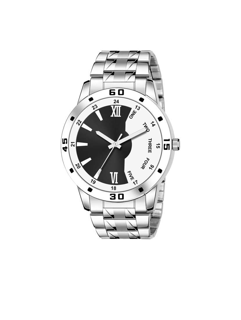 men round shape analog watch 