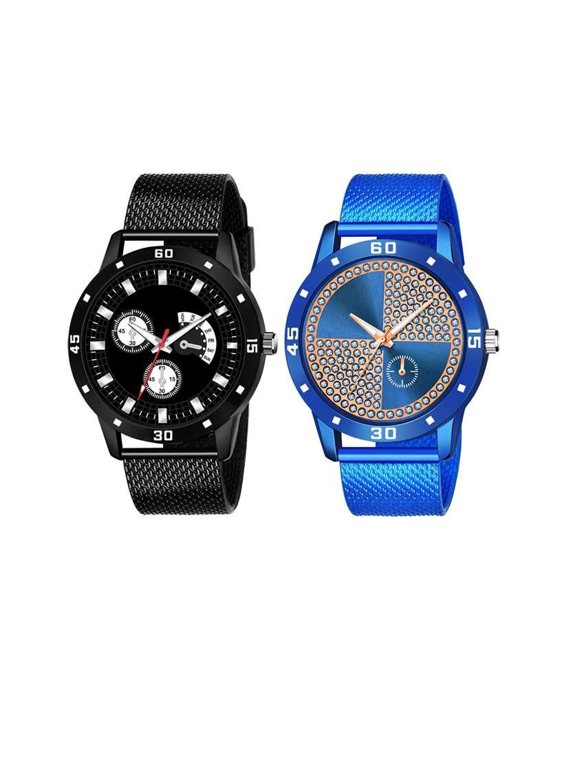 men round shape analog watch combo