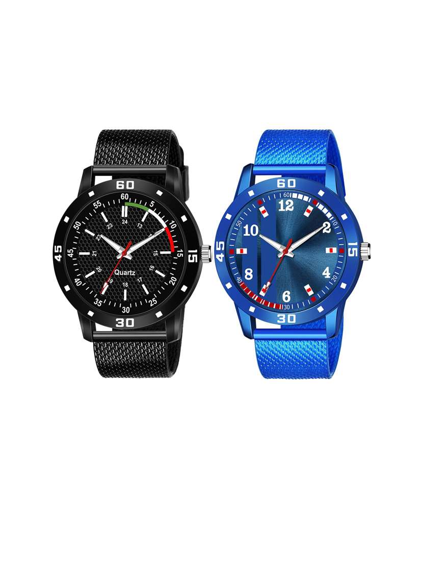 men round shape analog watch combo