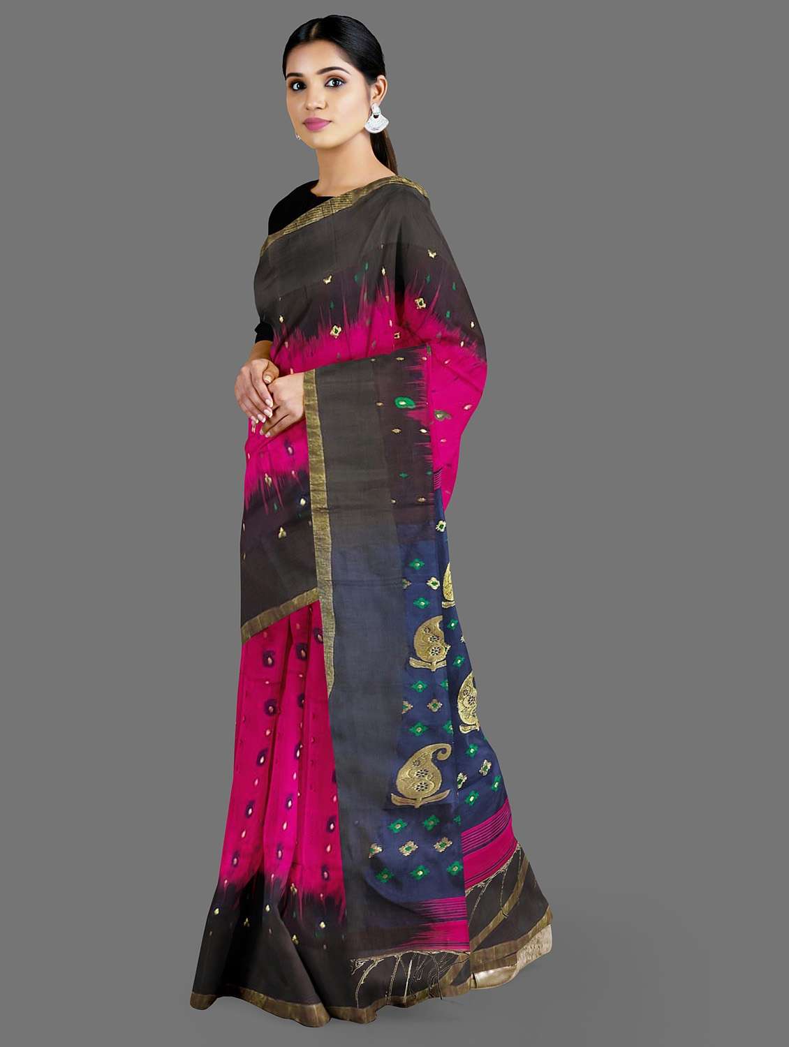 women self design handloom saree - 19617140 - Standard Image - 1
