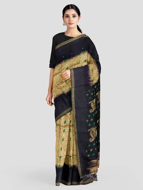 women's self design beige colored saree - 19617223 -  Standard Image - 0