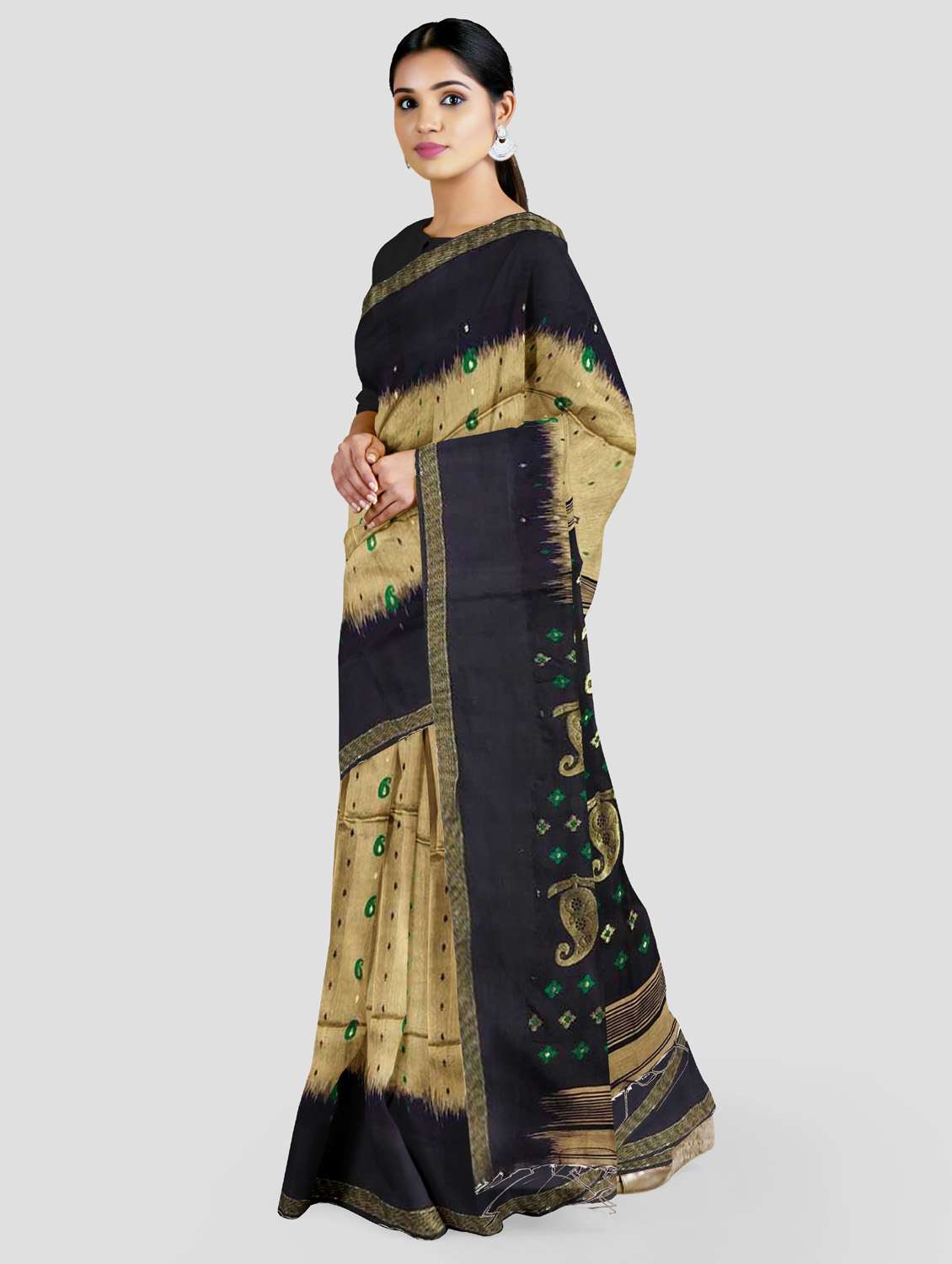 women's self design beige colored saree - 19617223 -  Standard Image - 1