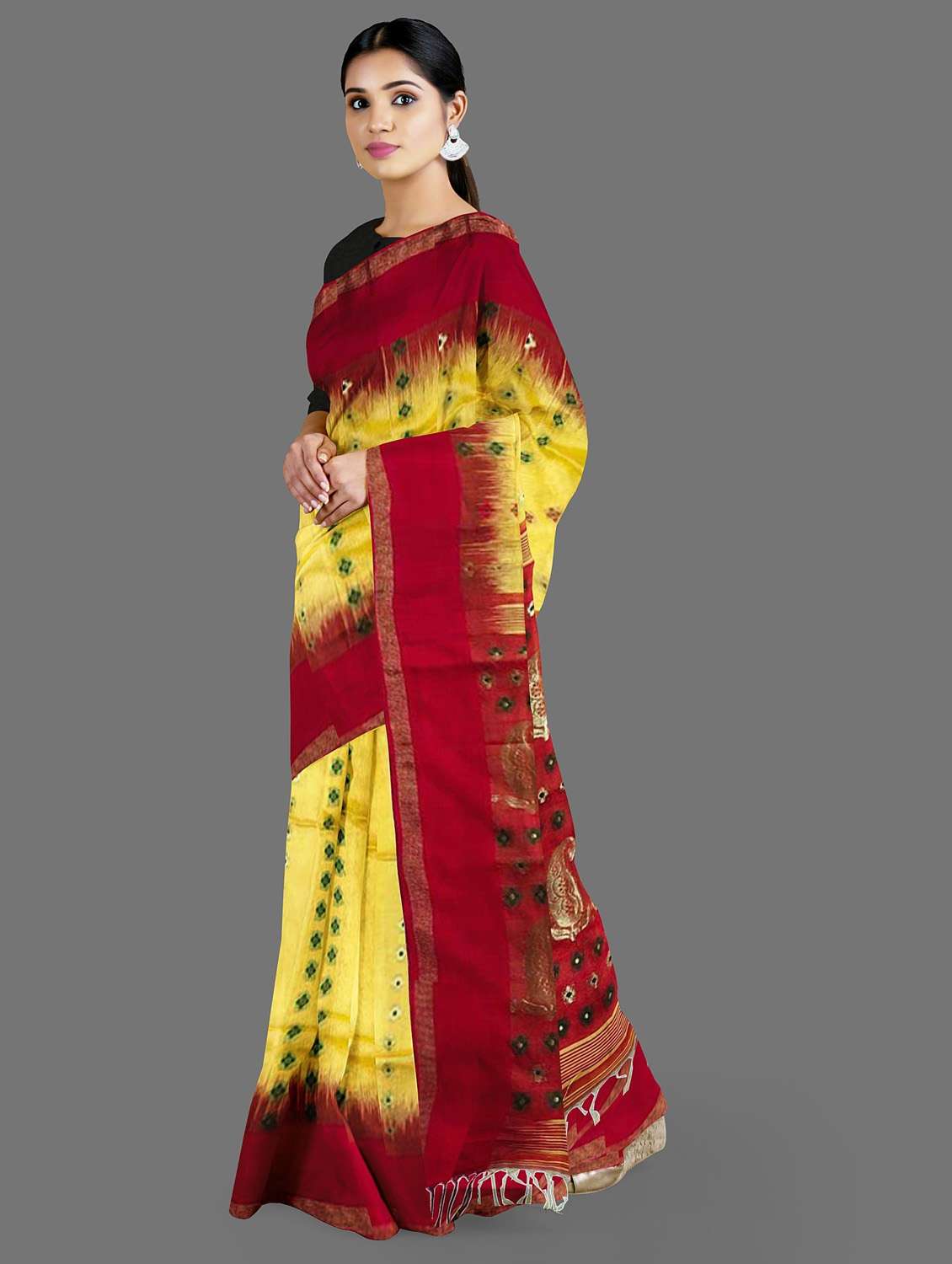 women's self design yellow colored saree - 19617226 -  Standard Image - 1