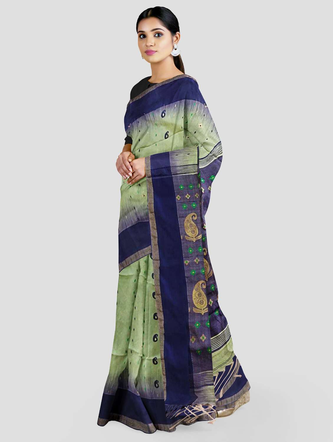 women's paisley green colored saree - 19617227 -  Standard Image - 1