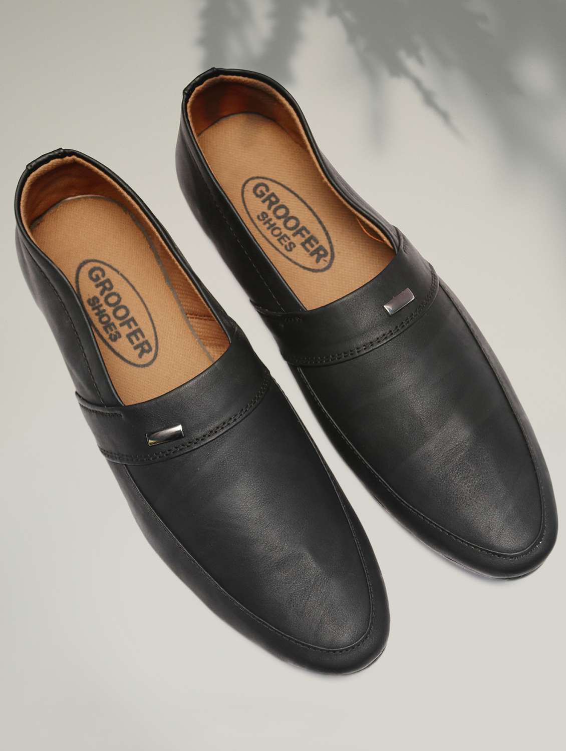 black slip on casual shoes