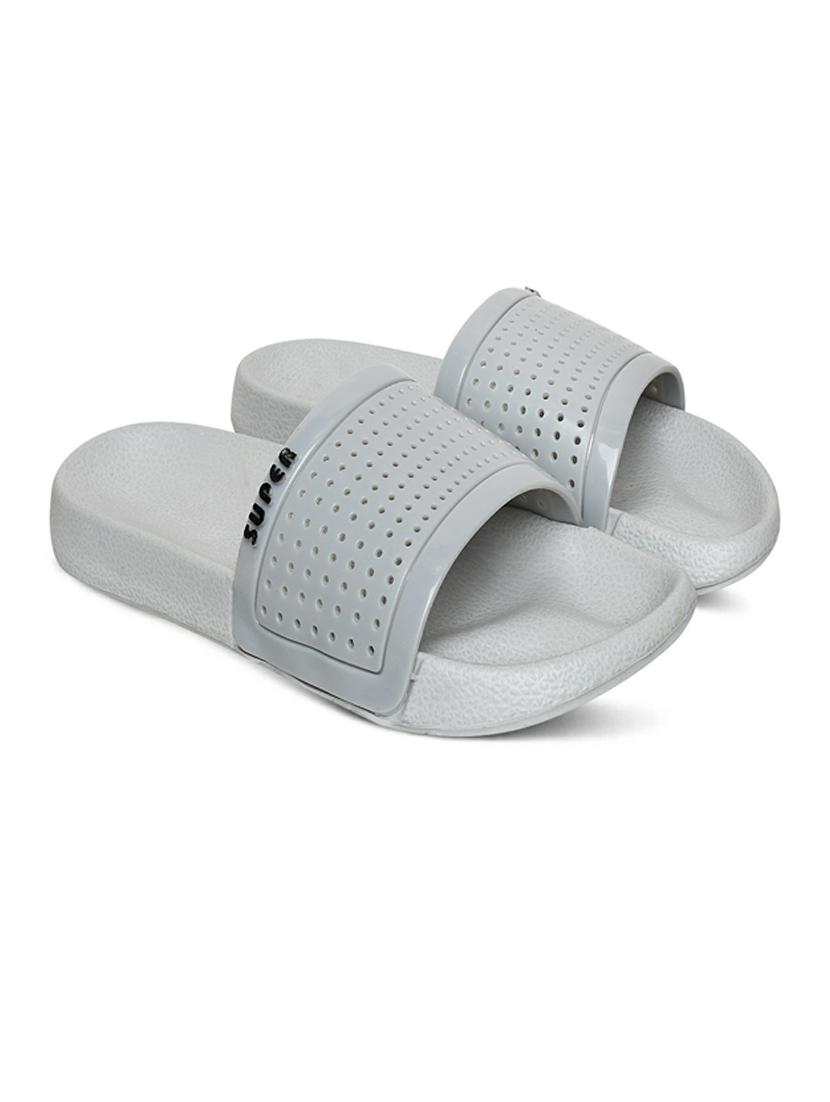 grey rubber slip on flip flops - 19617328 -  Standard Image - 1