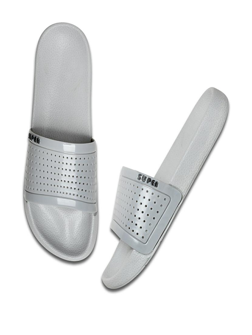 grey rubber slip on flip flops - 19617328 - Standard Image - 4