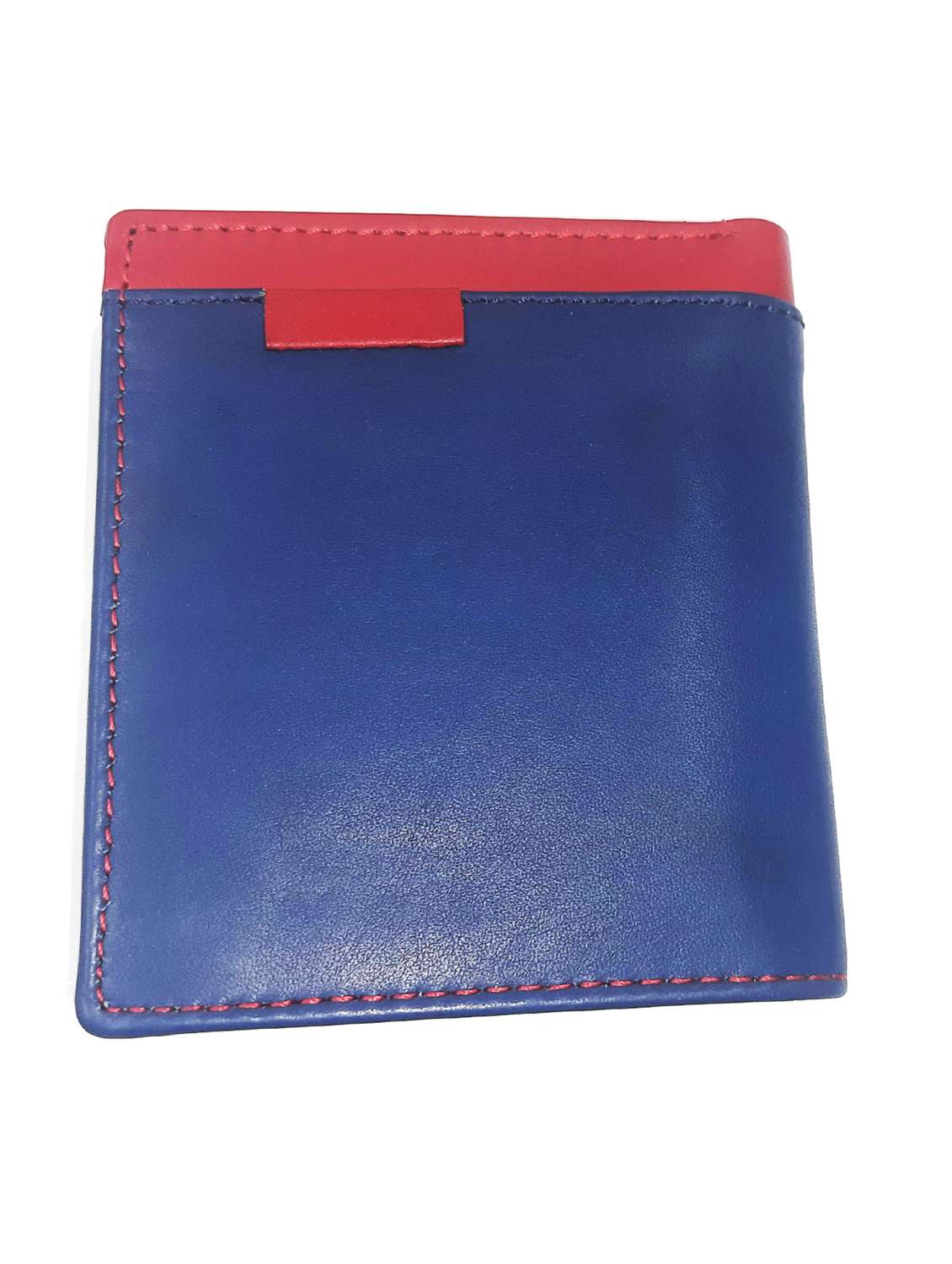 blue & red leather wallet