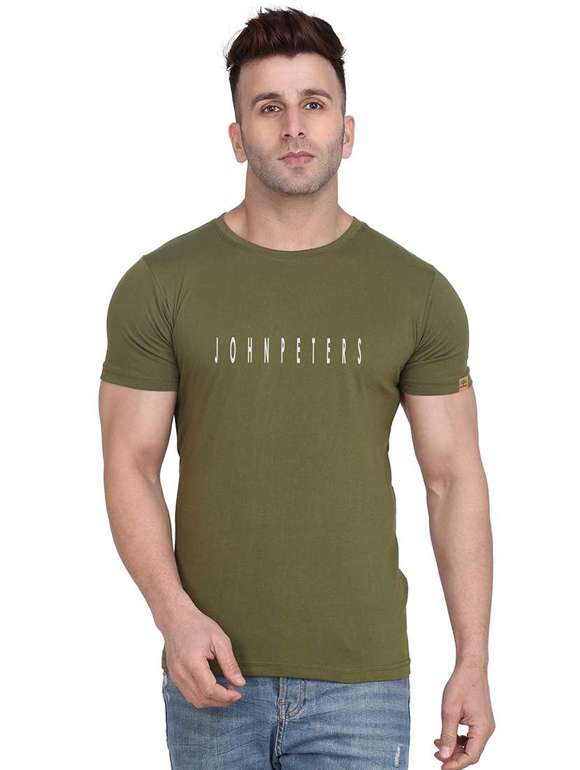 crew neck chest print t-shirt