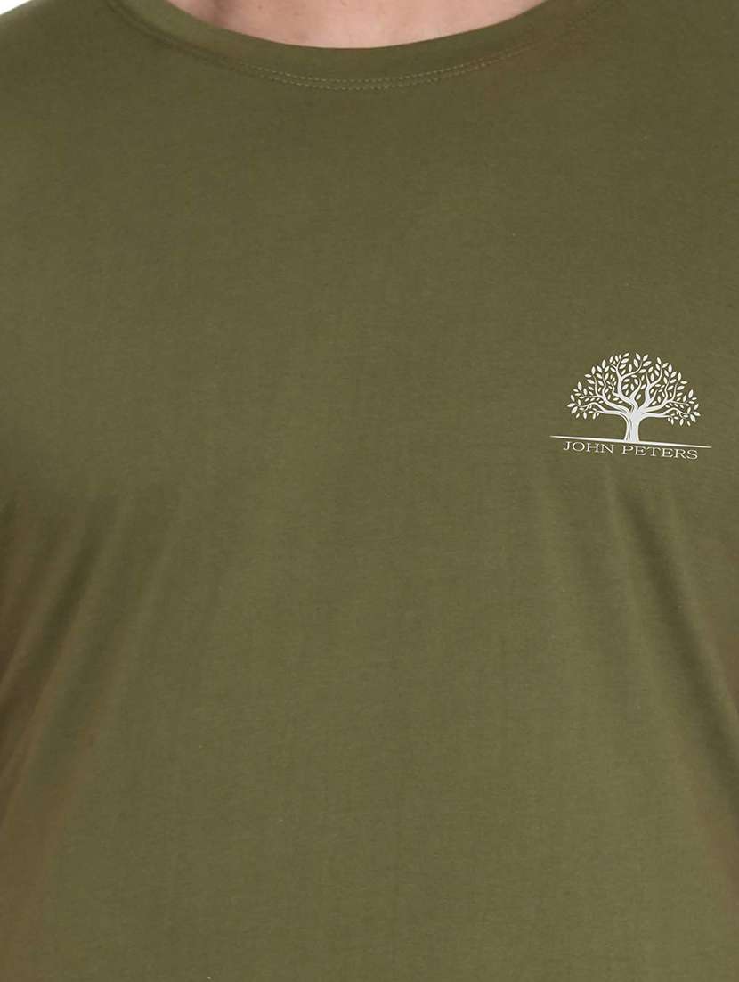 green crew neck logo print t-shirt - 19617503 -  Standard Image - 4