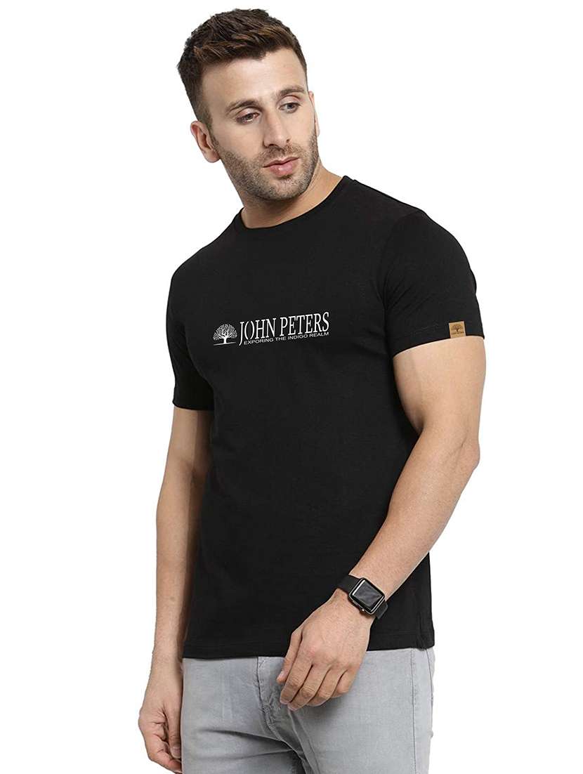 round neck chest print t-shirt - 19617506 - Standard Image - 1