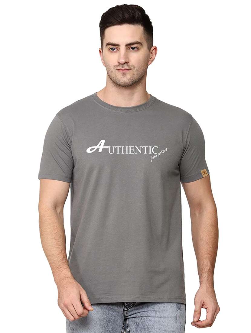 men chest print short sleeve t-shirt