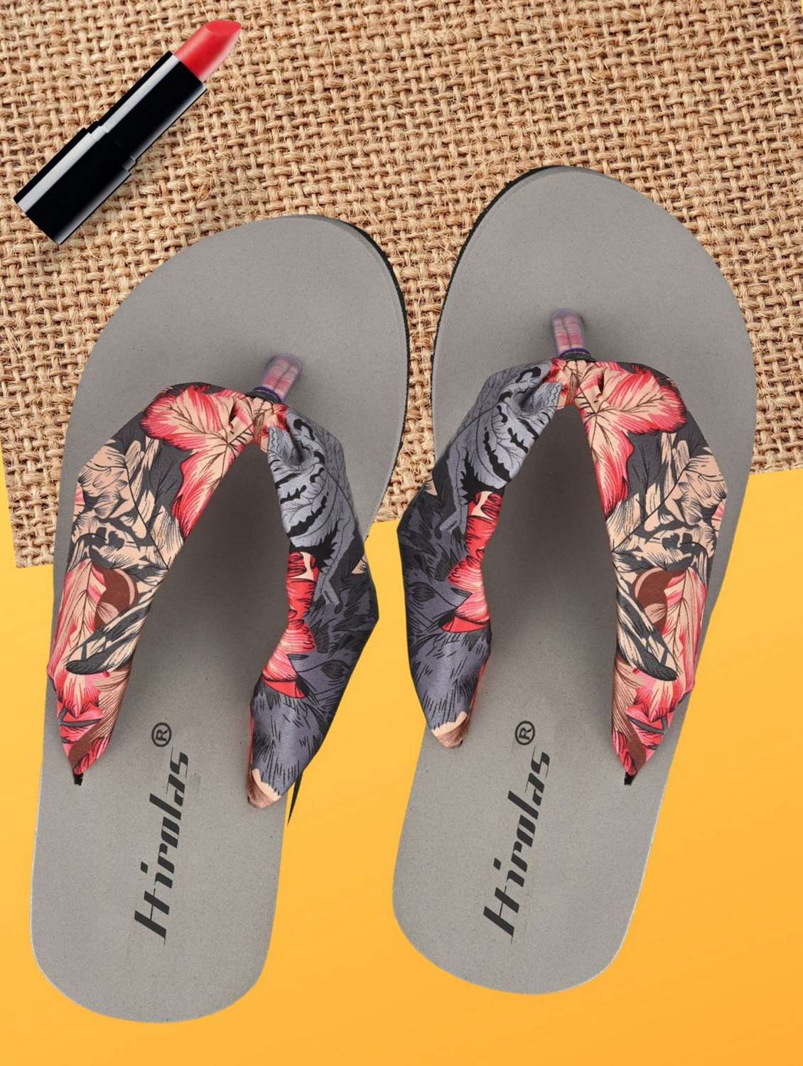 grey fabric slippers flip flops - 19618455 -  Standard Image - 4