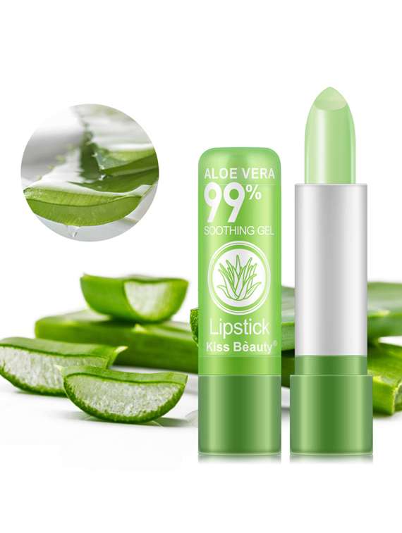 kiss beauty pack of 3 aloevera soothing gel lip balms