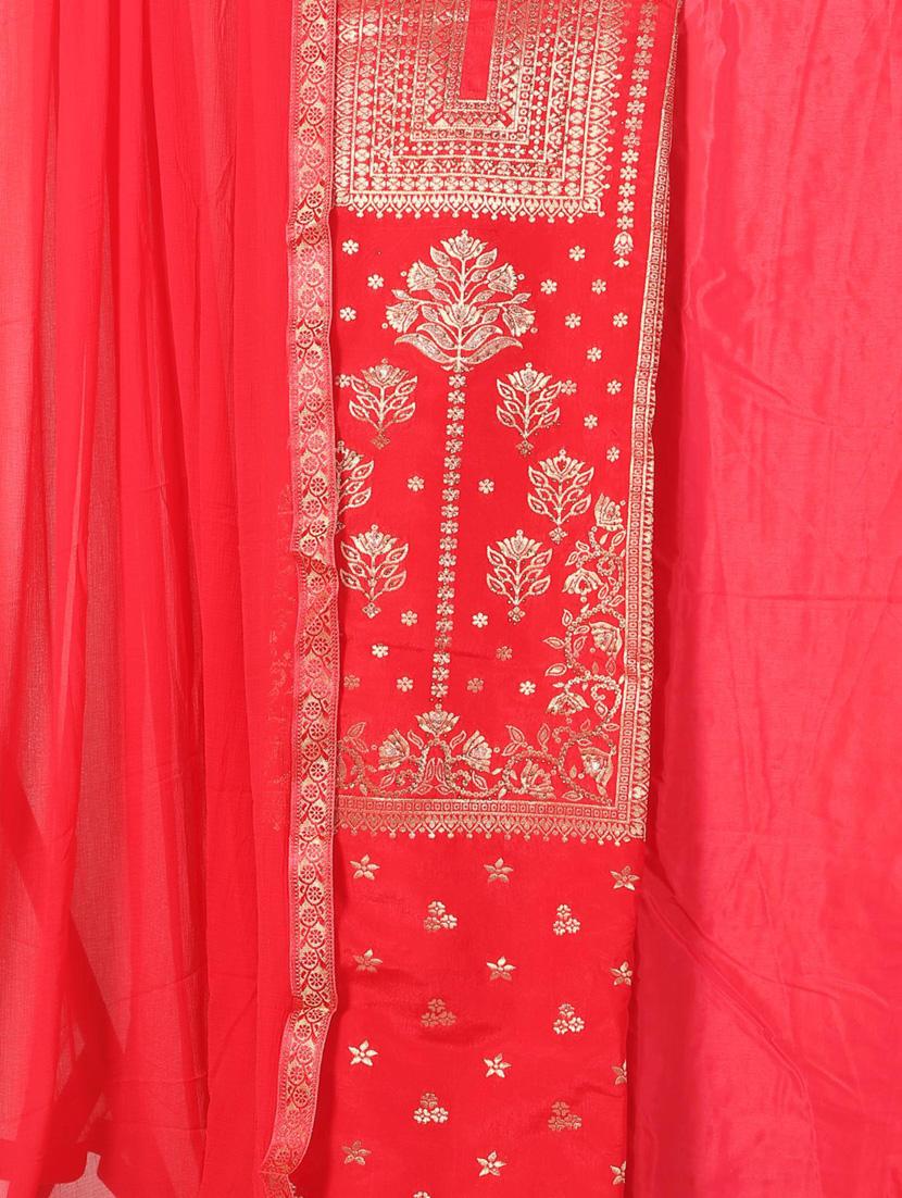 zari work self design unstitched suit set - 19618677 -  Standard Image - 1