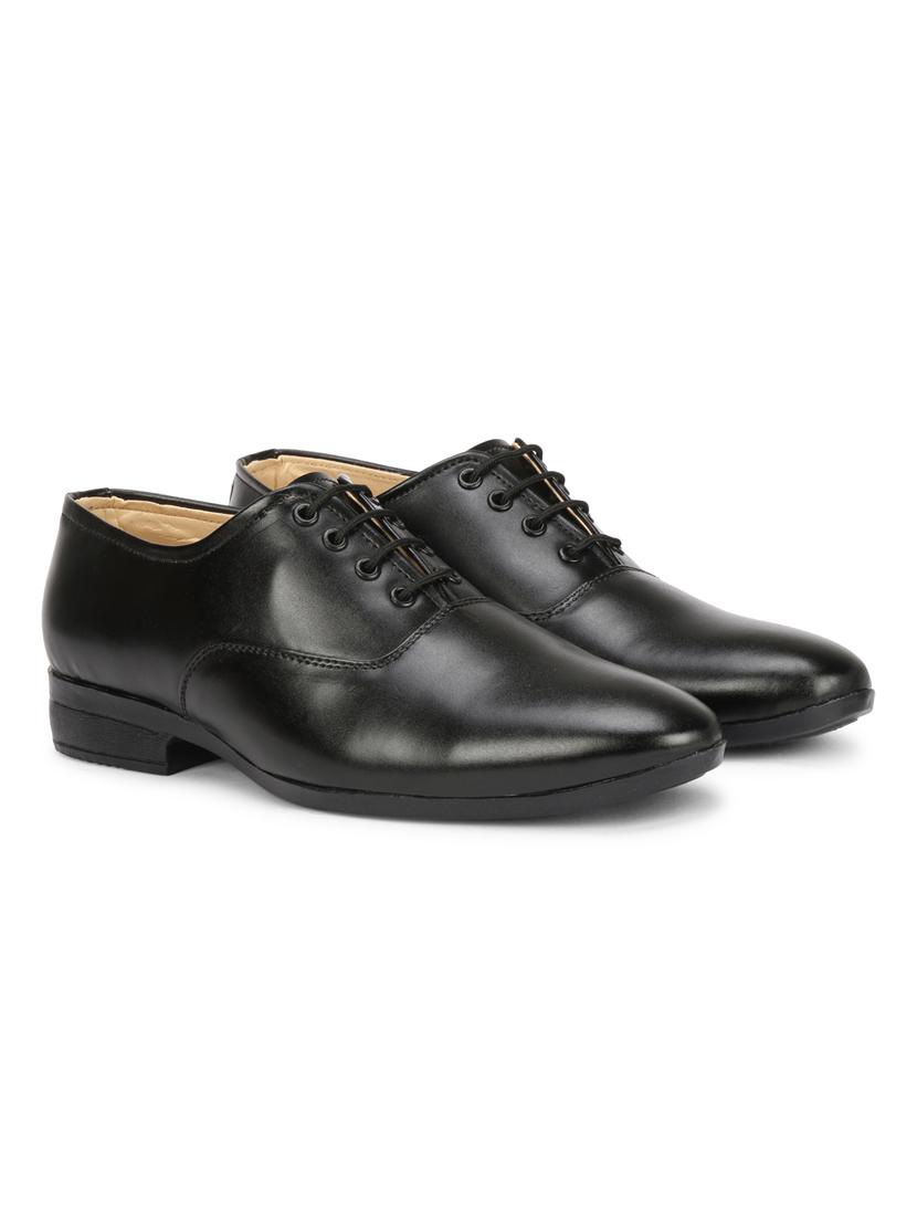 black synthetic & mesh laceup derbies - 19618724 - Standard Image - 1