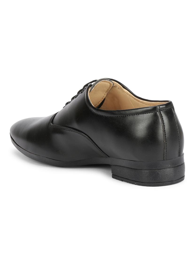 black synthetic & mesh laceup derbies - 19618724 - Standard Image - 4