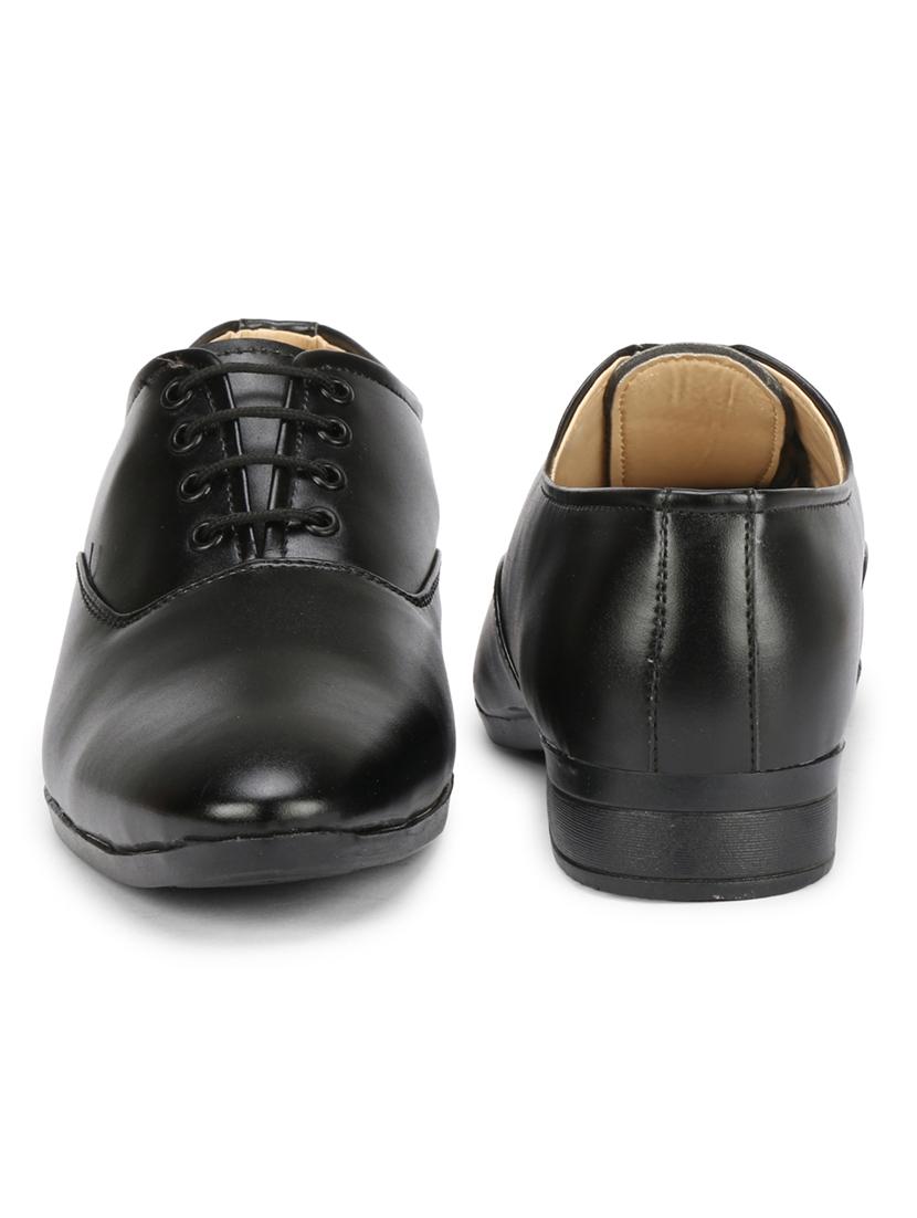 black synthetic & mesh laceup derbies - 19618724 - Standard Image - 6